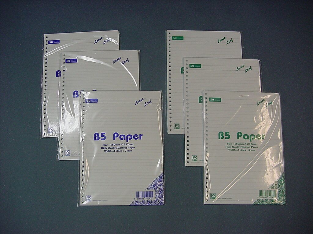 B5雙面單行活頁紙 / 26孔 / 100Sheet