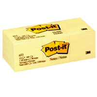 3M Post-it <653> 1.5寸 x 2寸黃色报事贴便條