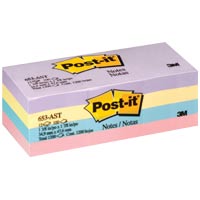 3M Post-it <653A> 1.5寸 x 2寸 粉彩色報事貼便條 12件/包