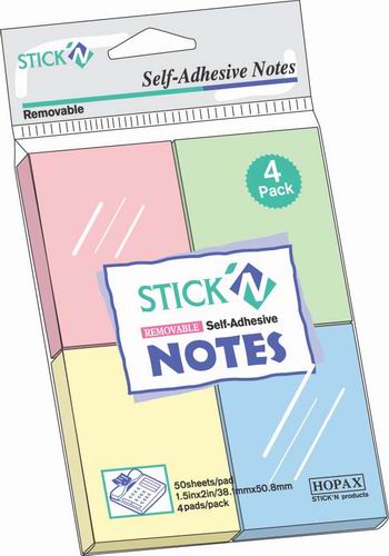 Stick <21090> 1.5寸 x 2寸顏色報事貼便條 [四色裝]