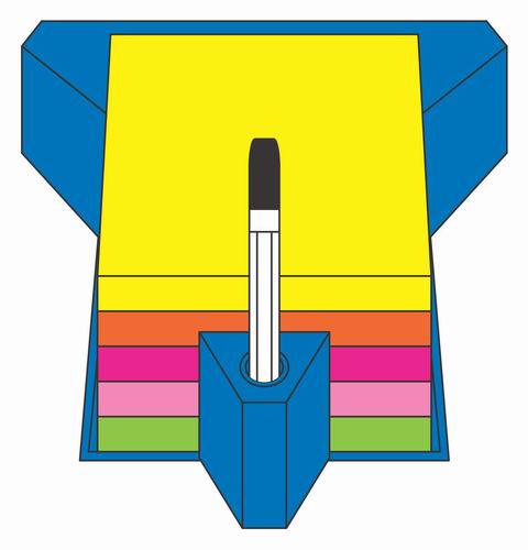 Stick <21272> 3寸 x 3寸螢光色報事貼連便條座