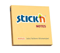 Stick <21391> 3" x 3"顏色報事貼便條  / 橙色