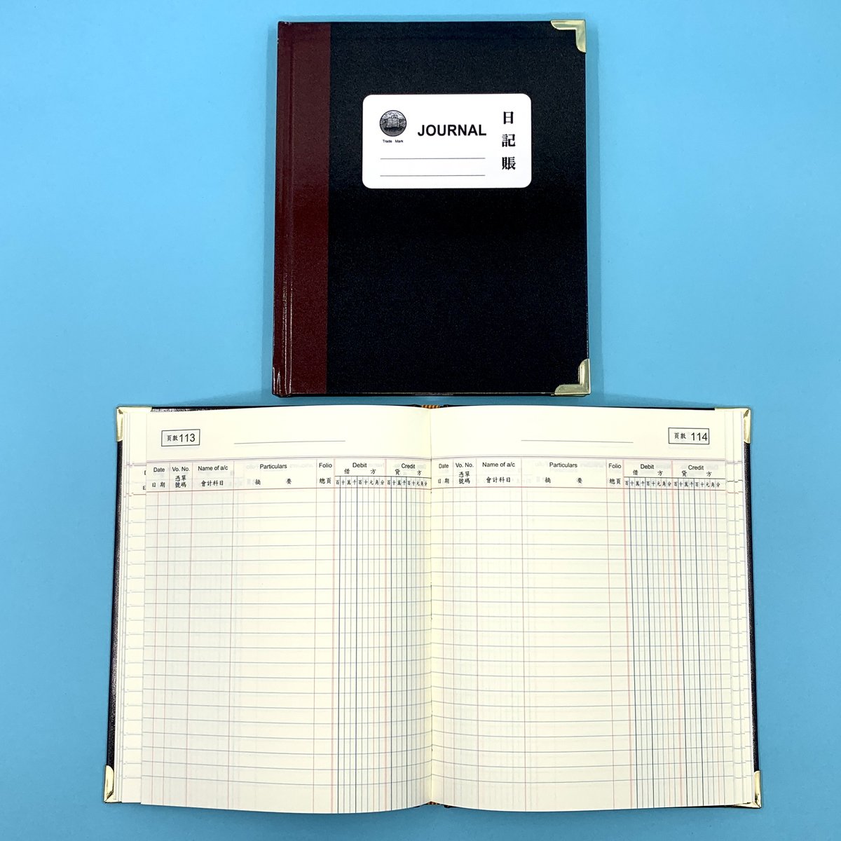 日記賬 - 硬皮燙金中文賬簿 6寸 x 8寸 Journal Book