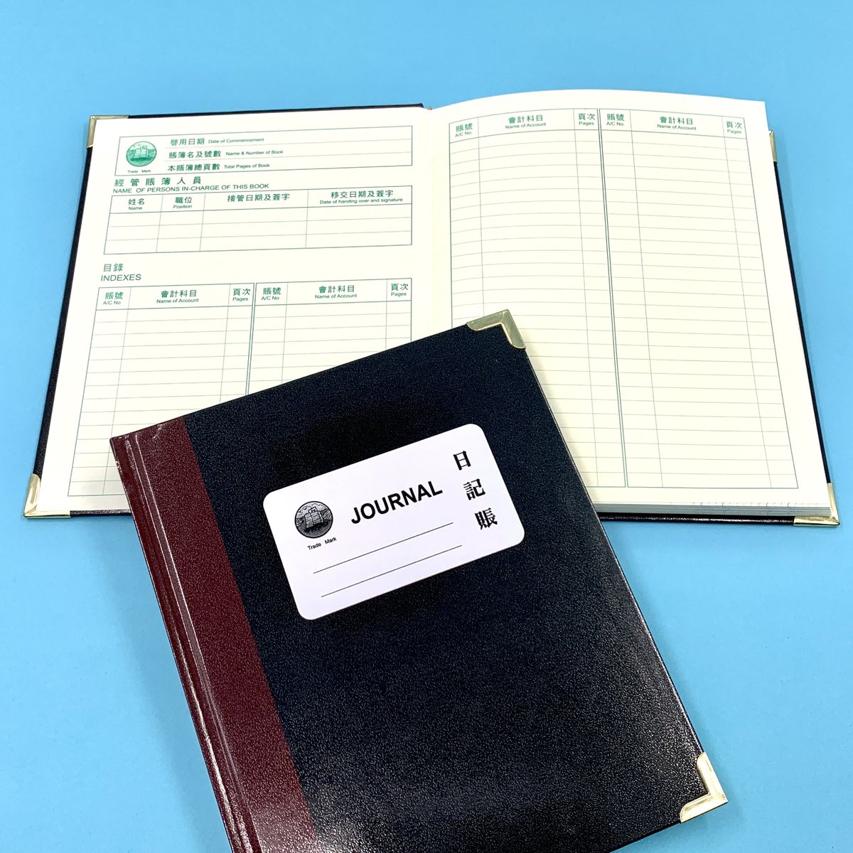 日記賬 - 硬皮燙金中文賬簿 6寸 x 8寸 Journal Book