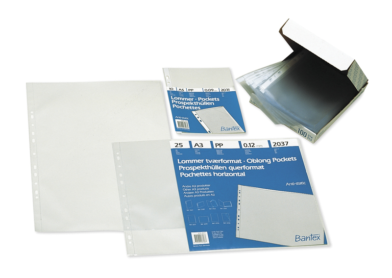 BANTEX 2037 A3 直身文件套加页(0.12mm厚) 5503展示架专用-100个装