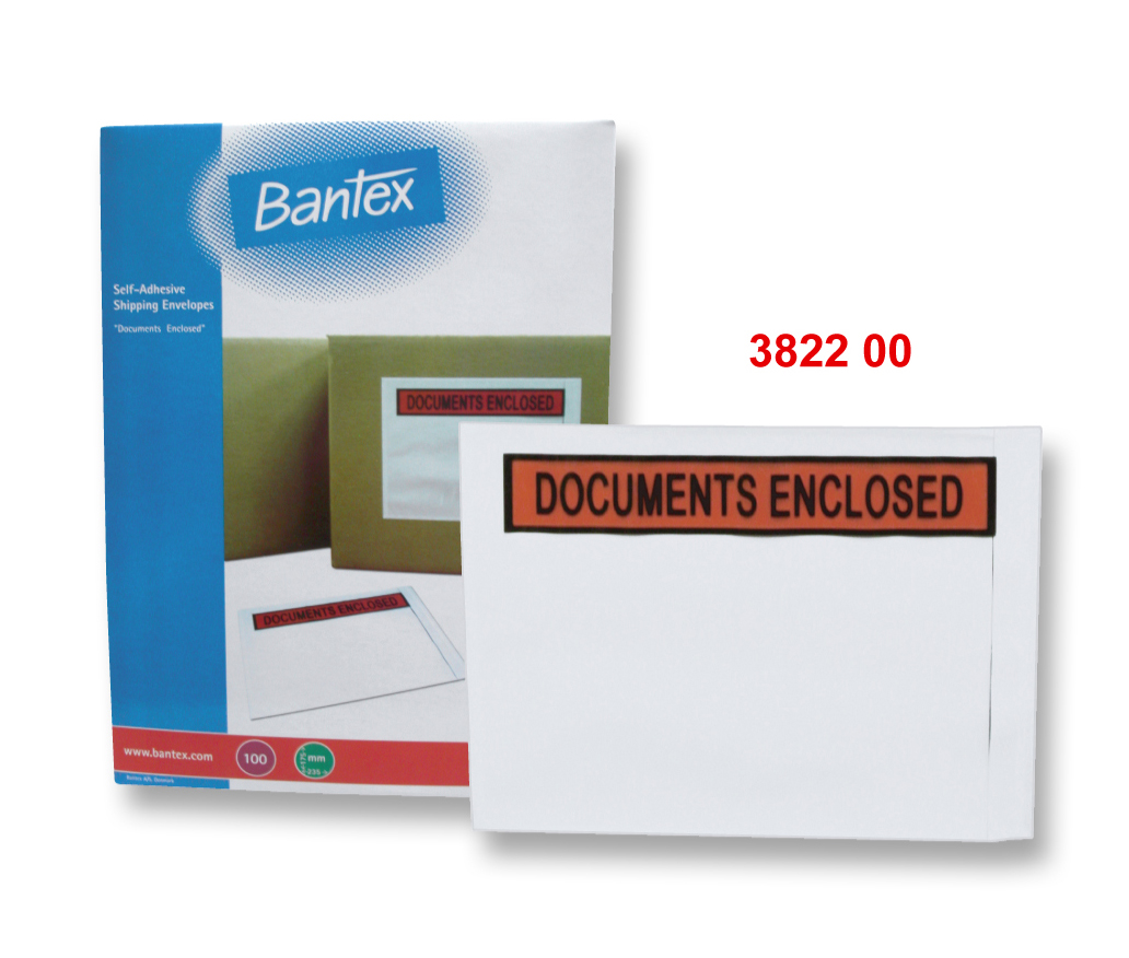 BANTEX 3822 A5航运信封(DOCUMENTS ENCLOSED) 100个/盒