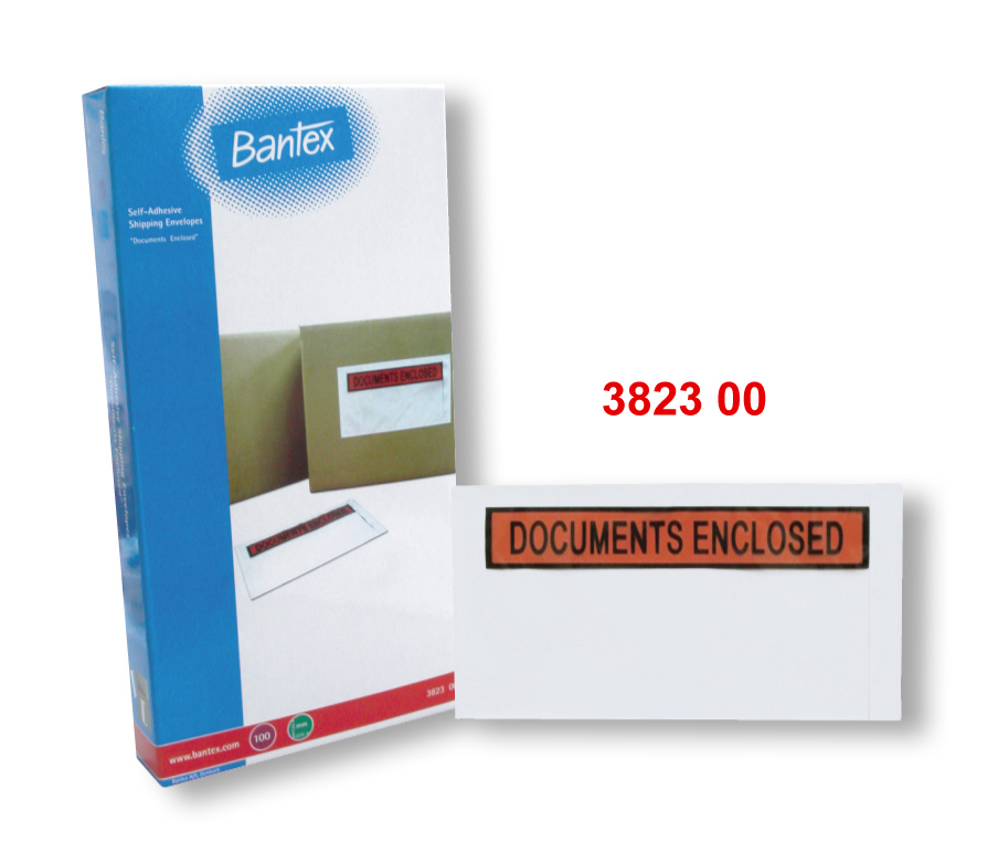 BANTEX 3823 235 x 125mm 航运信封(DOCUMENTS ENCLOSED) 100个/盒