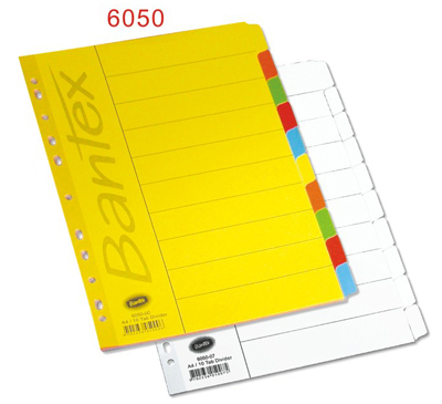 BANTEX 6050 A4 咭纸索引分类页(10级)