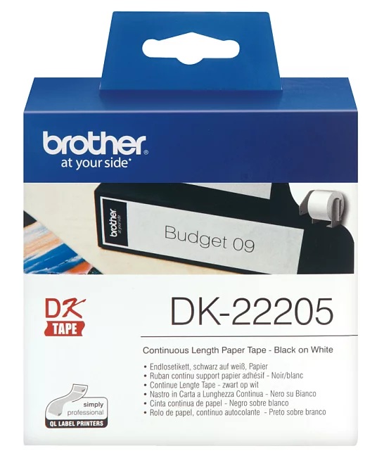 Brother DK-22205 連續白色紙質標籤帶 62mm x 30.48M