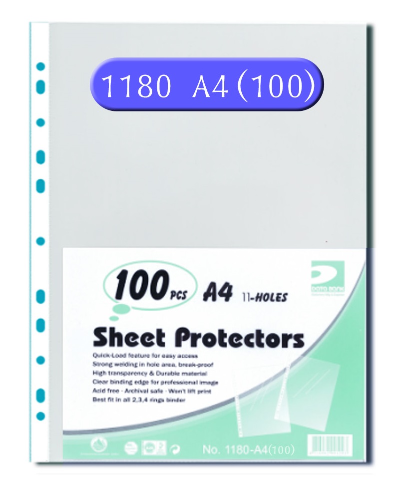 DATA BANK 1180-A4 11孔特厚文件套(100個裝)