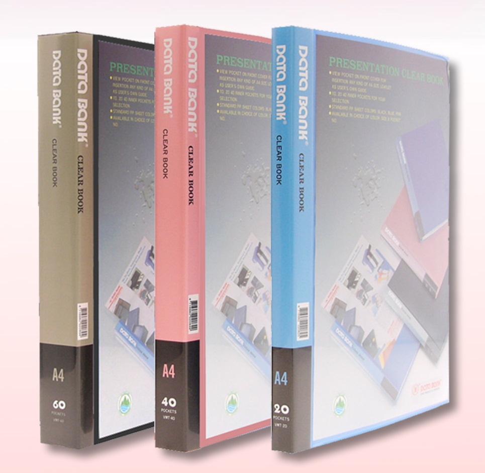 DATA BANK VMT20 A4 Insert Clear Book , 20's