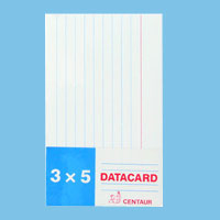 双粉白色有行咭纸 3寸 x 5寸 / 100Sheet