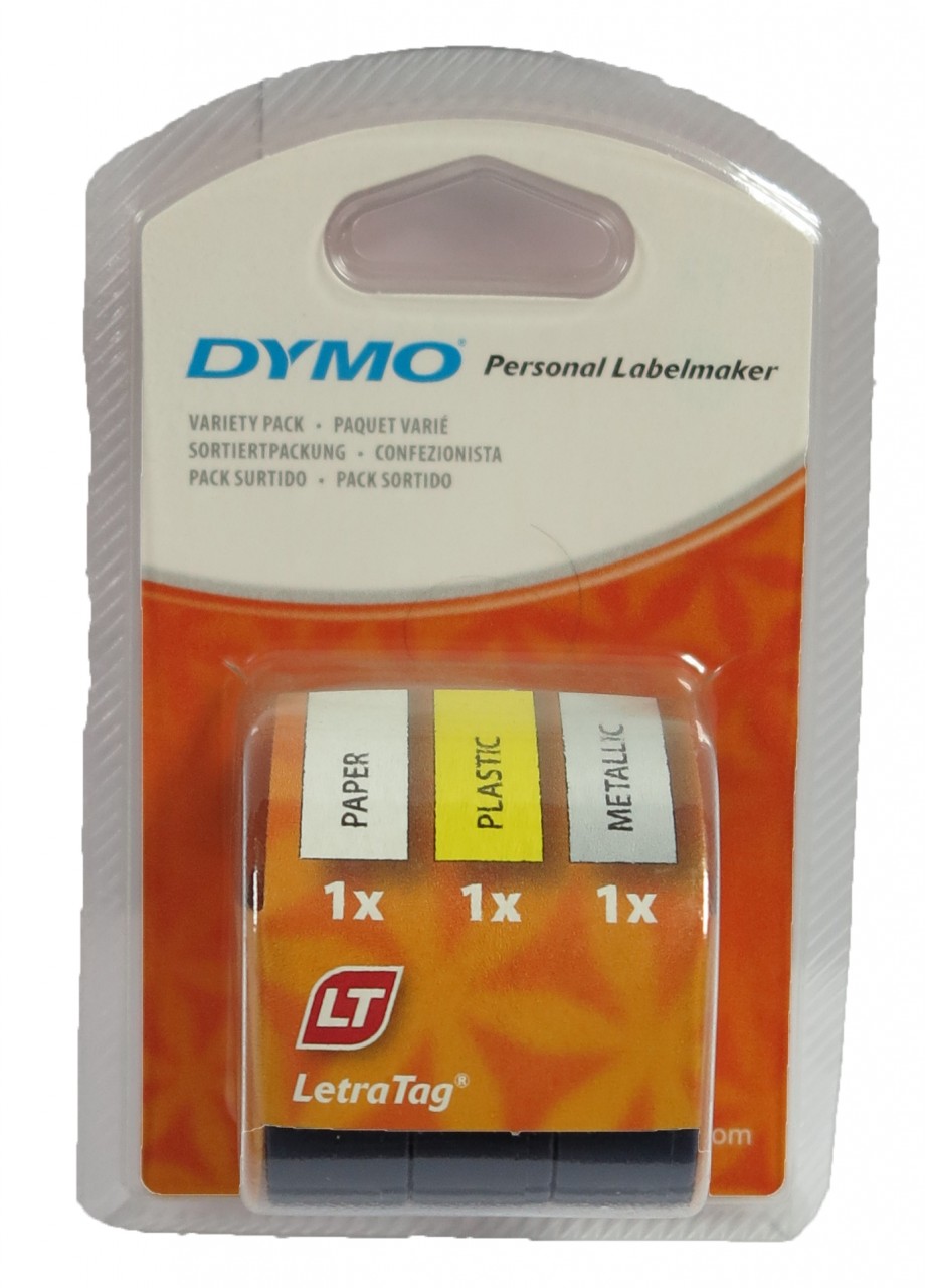 DYMO LetraTag assorted 3 pack (12MM X 4M)