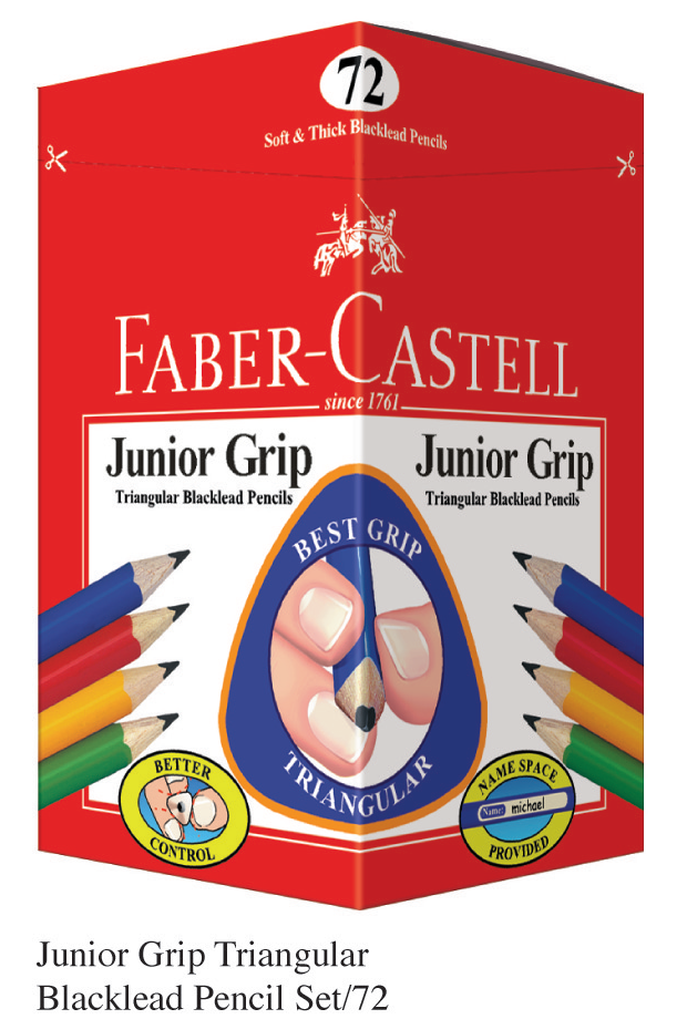 FABER 116572 Junior Grip Triangular Blacklead Pencils(72 pcs)