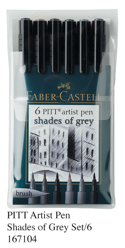 FABER 167104 PITT 美术画筆(6支套装) Shades of Grey