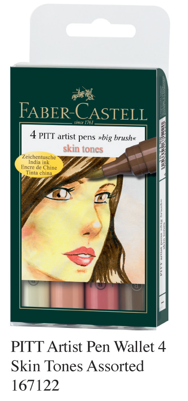 FABER 167122 PITT 美术画筆(4支套装) Skin Tones