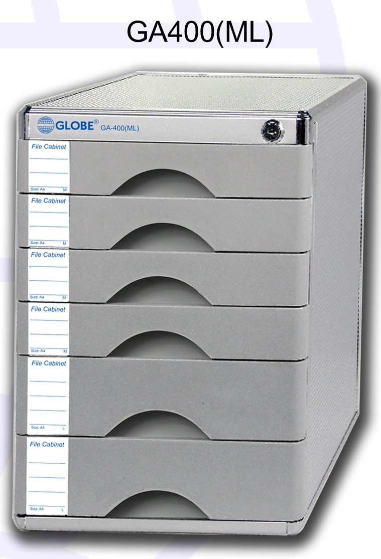 GLOBE GA400(ML) 鋁塑六層有鎖桌上A4文件櫃_4M+2L