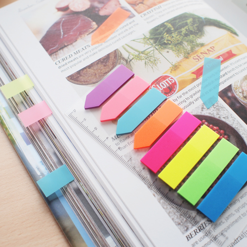 HOPAX STICK'N 21346 8色螢光膠質標籤紙 25's