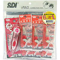 SDI 手牌 ECT 系列雙功能修正帶(6m) 6芯1機特惠裝