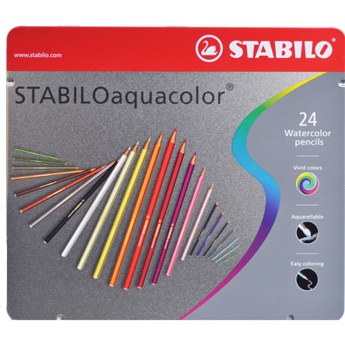 STABILO Aquacolor 1624-5 專業級木顏色(24色/鐵盒裝)