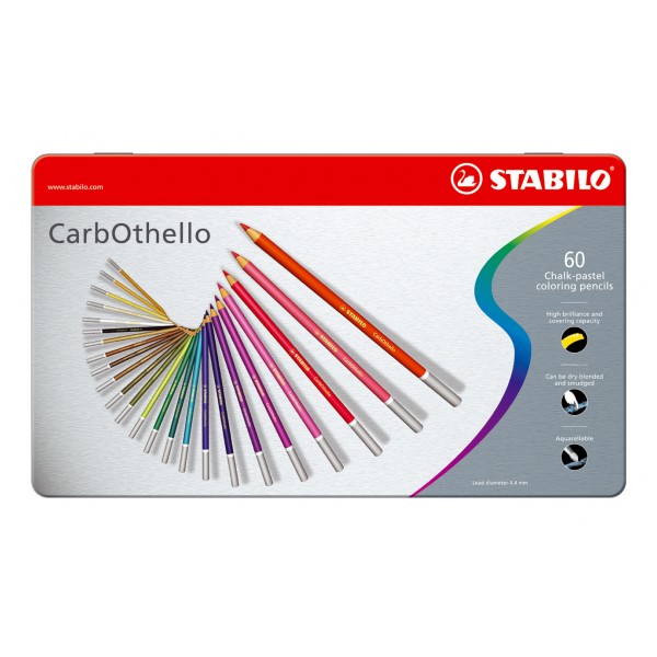 STABILO CarbOthello 1460-6 專家級水性色鉛筆 (60色鐵盒裝)