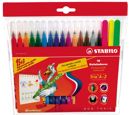 STABILO Trio A-Z 378-1-18 -01 18色三角水彩筆(0.7mm)