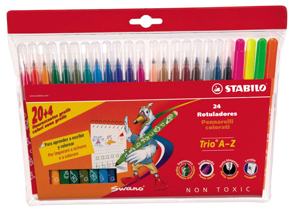 STABILO Trio A-Z 378-1-24 -01 24色三角水彩筆(0.7mm)