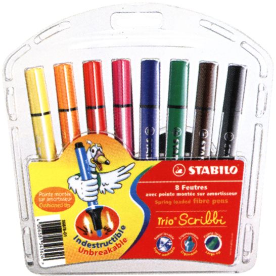 STABILO Trio Scribbi 368/8-01 三角水彩筆(8色套裝)