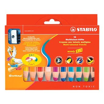 STABILO Woody 3 in 1 Extra Thick 880/10-2 木顏色筆(10色套裝)