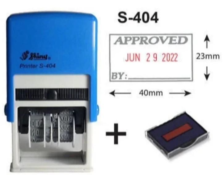 Shiny (S404) 數字字句日期膠印 <APPROVED> BY………<自動上墨>