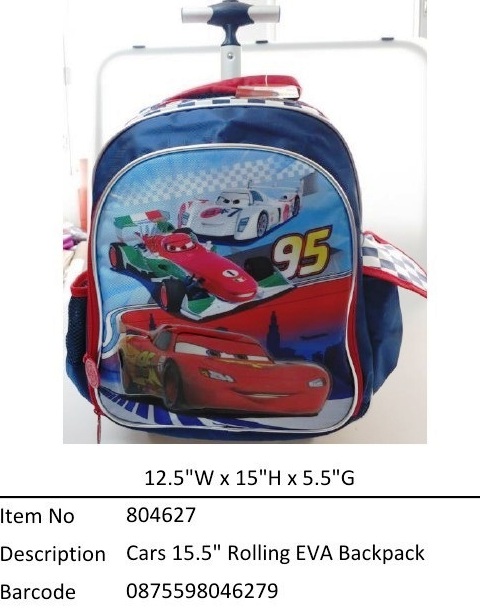 Cars?15.5寸 Rolling EVA Backpack T Bar Trolley?804627