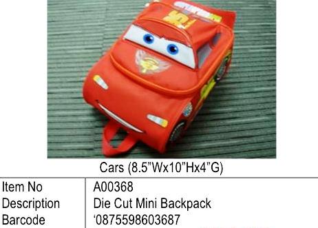 Cars (Lightening Mcqueen)?10寸 Diecut Backpack?A00368