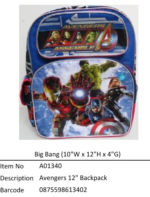 Avengers (Big Bang)?12寸 Backpack?A01340