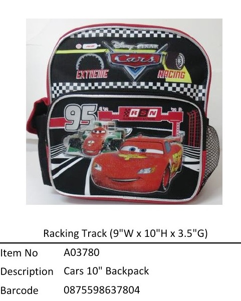 Cars (Racking Track)?10寸 Backpack?A03780