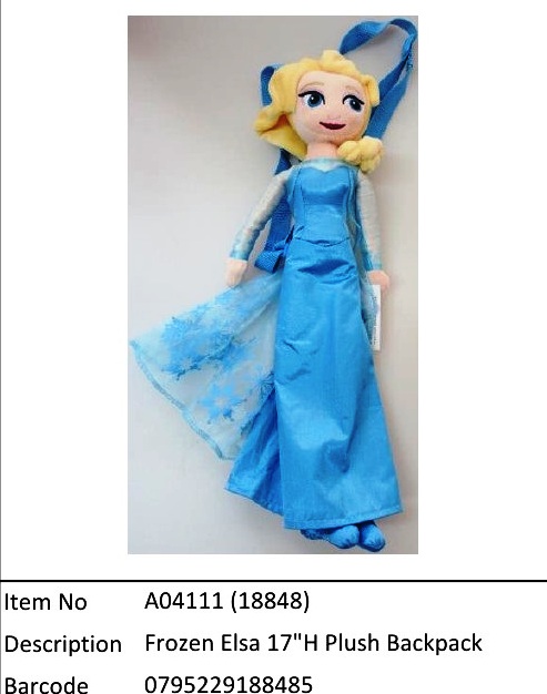 Frozen?Elsa 17寸H Plush Backpack?A04111(18848)