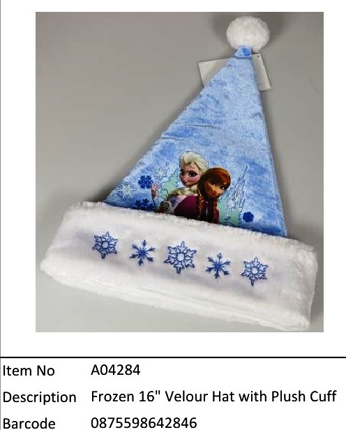 Frozen (X'mas)?16寸 Velour Hat with Plush Cuff?A04284