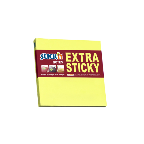 Stick 21670 3" x 3"螢光報事貼便條 / 螢光黃色