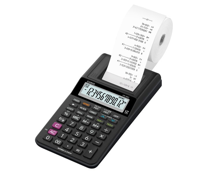 CASIO HR-8RC-BK 迷你出紙計算機(12位)