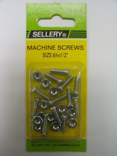 SELLERY 什錦螺絲 機絲+絲母#6x1/2"  Y19346