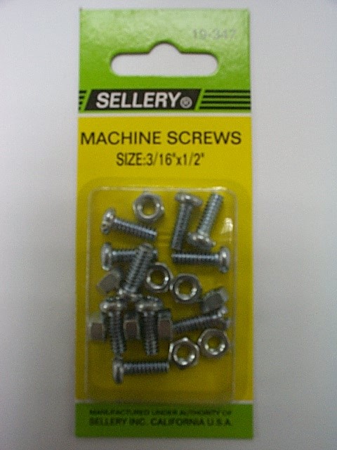 SELLERY 什錦螺絲 機絲+絲母3/16x1/2"  Y19347