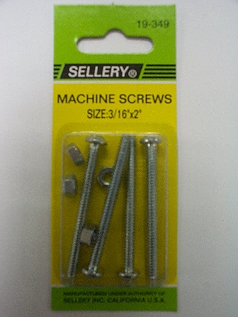 SELLERY 什錦螺絲 機絲+絲母3/16x2"  Y19349