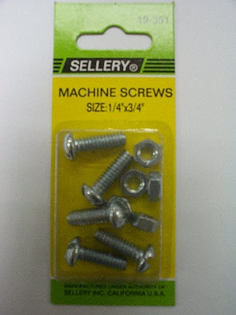 SELLERY 什錦螺絲 機絲+絲母1/4x3/4"  Y19351