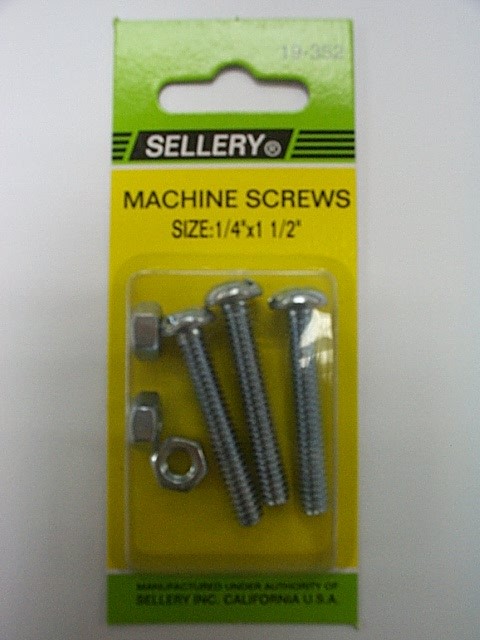 SELLERY 什錦螺絲 機絲+絲母1/4x1-1/2" Y19352