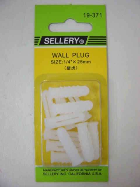 SELLERY 什錦螺絲 白色墻塞1/4"x25mm  Y19371