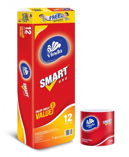 維達 Smart (紅色)優惠裝衛生紙/ 3層12卷/條
