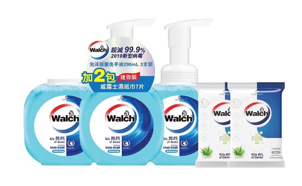 威露士泡沫 殺菌洗手液 清香[藍] 290ml(2泵裝+1補充裝)