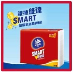 9" x 9" 維達 Smart 三摺抹手紙 250張/包  16包/箱