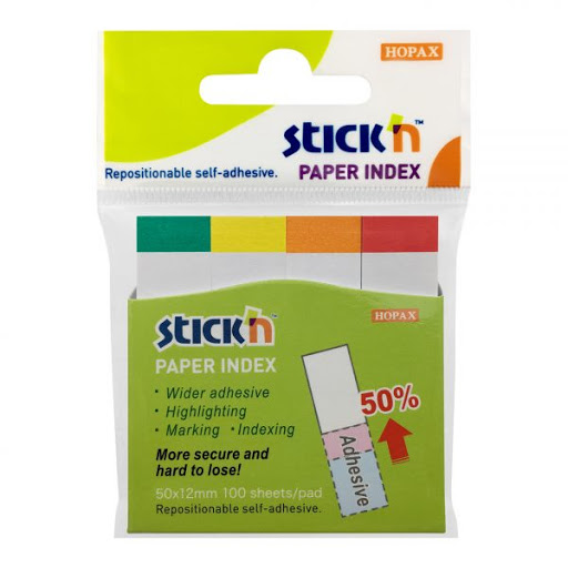 Stick'n Page Markers <21611> 50 x 12mm / 4's