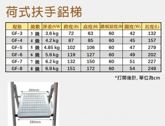 荷式單邊三級鋁梯