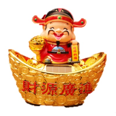 太陽能點頭財神裝飾擺設